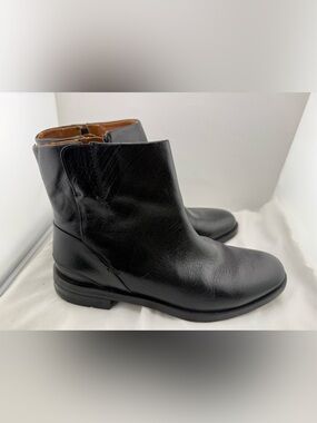 Franco Sarto Mist Black Leather Ankle Boots